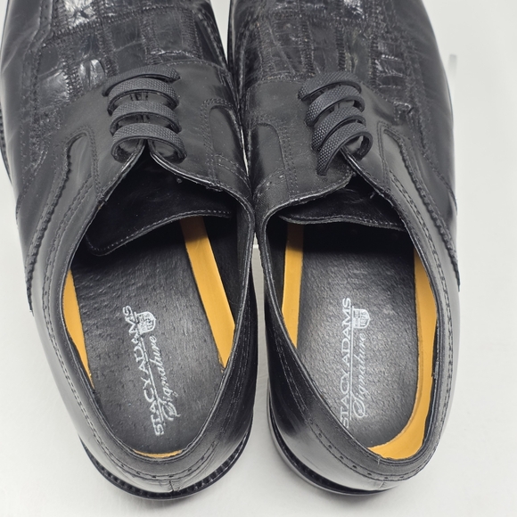 Stacy Adams Men's Size 10.5M Signature Monarch Black Shoes 24525-001 Pre-owned - Picture 10 of 10